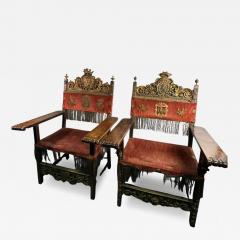 SUPERB 18TH CENTURY HERALDIC THRONE CHAIRS - 4427689
