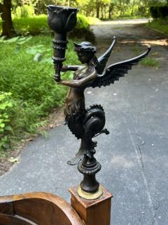 SUPERB GOTHIC 18TH CENTURY WOODEN BASSINET WITH SERPENTINE BRONZE CANDLE HOLDER - 4273917