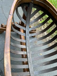 SUPERB GOTHIC 18TH CENTURY WOODEN BASSINET WITH SERPENTINE BRONZE CANDLE HOLDER - 4273925