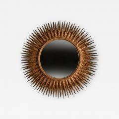 SUPERB LARGE MID 20TH CENTURY FRENCH GILT WOOD SUNBURST MIRROR - 1841497