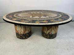 SUPERB MID CENTURY COLORFUL MOSAIC ZODIAC COFFEE TABLE - 1951546