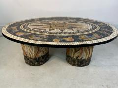 SUPERB MID CENTURY COLORFUL MOSAIC ZODIAC COFFEE TABLE - 1951551