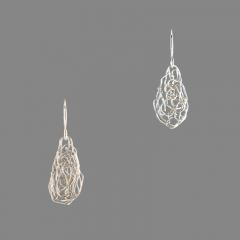 SUSAN FREDA Extra small spun teardrop earrings in silver - 3395816