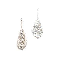 SUSAN FREDA Extra small spun teardrop earrings in silver - 3402258