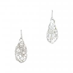 SUSAN FREDA Small spun teardrop earrings in silver - 3402263