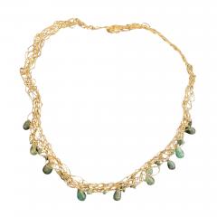 SUSAN FREDA Spun necklace with jade briolettes 21  - 3402269