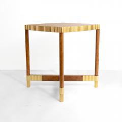 SWEDISH ART DECO BIRCH ELM ROOT WOOD TABLE DETAILED WITH METAL LEAF  - 4182027