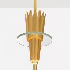 SWEDISH ART DECO CHANDELIER WITH GILT METAL CROWN AN UNDULATING MEANDER MOTIF - 2813652