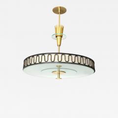 SWEDISH ART DECO CHANDELIER WITH GILT METAL CROWN AN UNDULATING MEANDER MOTIF - 2819310