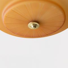 SWEDISH ART DECO CHANDELIER with ETCHED AMBER GLASS - 4405425