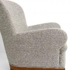 SWEDISH ART DECO LOUNGE CHAIR WITH CARVED MAHOGANY BASE - 3153712