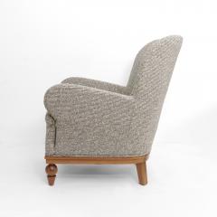 SWEDISH ART DECO LOUNGE CHAIR WITH CARVED MAHOGANY BASE - 3153714