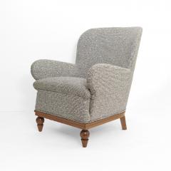 SWEDISH ART DECO LOUNGE CHAIR WITH CARVED MAHOGANY BASE - 3153715