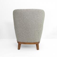 SWEDISH ART DECO LOUNGE CHAIR WITH CARVED MAHOGANY BASE - 3153716