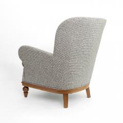 SWEDISH ART DECO LOUNGE CHAIR WITH CARVED MAHOGANY BASE - 3153717