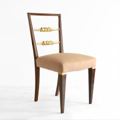 SWEDISH ART DECO PAIR OF MAHOGANY CHAIRS WITH CARVED GILT WOOD BACK RAILS - 4133728