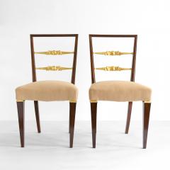 SWEDISH ART DECO PAIR OF MAHOGANY CHAIRS WITH CARVED GILT WOOD BACK RAILS - 4133730