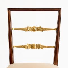SWEDISH ART DECO PAIR OF MAHOGANY CHAIRS WITH CARVED GILT WOOD BACK RAILS - 4133732