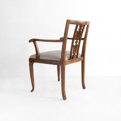 SWEDISH ART DECO PAIR OF STAINED BIRCH ARMCHAIRS WITH CARVED BACKS 1930 - 4463233