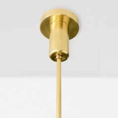 SWEDISH ART DECO POLISHED BRASS 3 ARM CHANDELIER WITH GLASS GLOBES - 3379593