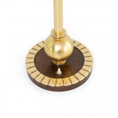 SWEDISH ART DECO TABLE LAMP WITH BRASS BODY ON A WOOD AND BRASS BASE  - 4323678