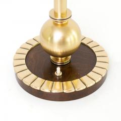 SWEDISH ART DECO TABLE LAMP WITH BRASS BODY ON A WOOD AND BRASS BASE  - 4323679