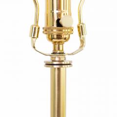 SWEDISH ART DECO TABLE LAMP WITH BRASS BODY ON A WOOD AND BRASS BASE  - 4323681