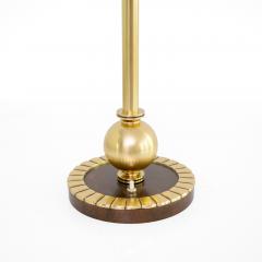 SWEDISH ART DECO TABLE LAMP WITH BRASS BODY ON A WOOD AND BRASS BASE  - 4323699