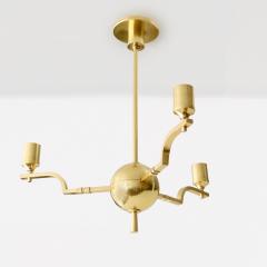 SWEDISH GRACE BRASS GLOBE CHANDELIER WITH 3 ARMS - 3978518