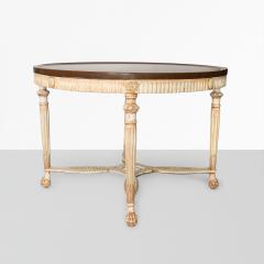 SWEDISH GUSTAVIAN STYLE CENTER TABLE WITH LIMESTONE TOP - 924106