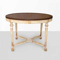 SWEDISH GUSTAVIAN STYLE CENTER TABLE WITH LIMESTONE TOP - 924110