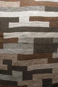 SWEDISH MID CENTURY FLAT WEAVE RUG IN HEATHERED WOOL  - 744289