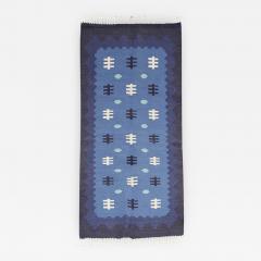 SWEDISH WOOL FLAT WEAVE RUG IN BLUES - 723441