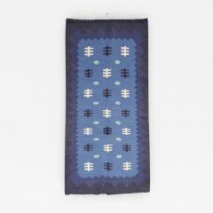 SWEDISH WOOL FLAT WEAVE RUG IN BLUES - 723441