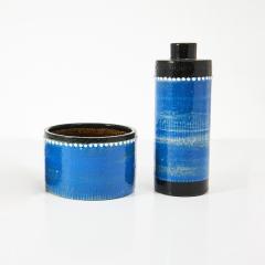 SYLVIA LEUCHOVIOUS SCANDINAVIAN MODERN SYLVIA LEUCHOVIUS VASE AND BOWL IN BLUE RORSTRAND SWEDEN - 4493499