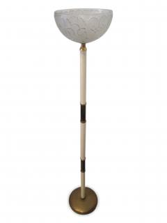 Sabino Fine Italian Modern Parchment Brass and Glass Floor Lamp 1950s - 4639710