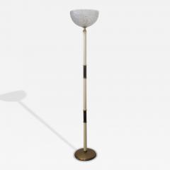 Sabino Fine Italian Modern Parchment Brass and Glass Floor Lamp 1950s - 4693216