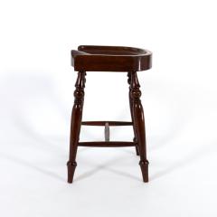 Saddle Seat Stool With Turned Legs English Circa 1880  - 3184113
