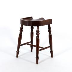 Saddle Seat Stool With Turned Legs English Circa 1880  - 3184114