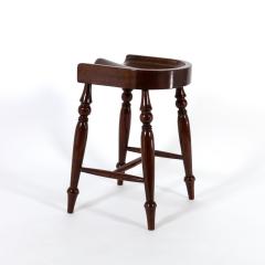 Saddle Seat Stool With Turned Legs English Circa 1880  - 3184116