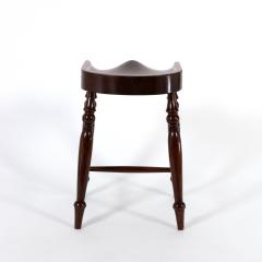 Saddle Seat Stool With Turned Legs English Circa 1880  - 3186086