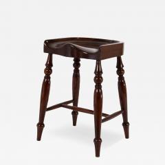 Saddle Seat Stool With Turned Legs English Circa 1880  - 3188969