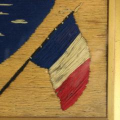 Sailors Woolwork Picture of a Ship with American Flag - 4227292