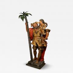 Saint Christopher with the Christ Child Polychromed wood - 4492175