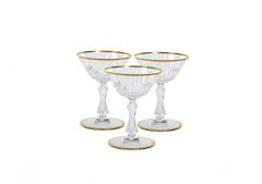 Saint Louis Crystal Gilt Gold Tableware Glassware Service 12 People - 2942154