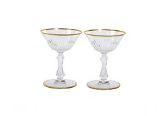 Saint Louis Crystal Gilt Gold Tableware Glassware Service 12 People - 2942155