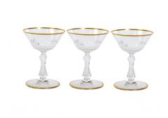 Saint Louis Crystal Gilt Gold Tableware Glassware Service 12 People - 2942156