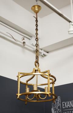 Saint Malo fer battu Gold Leaf Chandelier Henri Pouenat France 1960s - 2934839