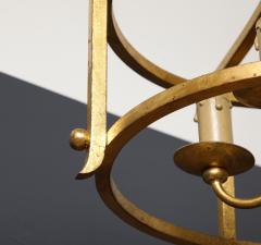 Saint Malo fer battu Gold Leaf Chandelier Henri Pouenat France 1960s - 2934845