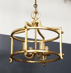 Saint Malo fer battu Gold Leaf Chandelier Henri Pouenat France 1960s - 2934846